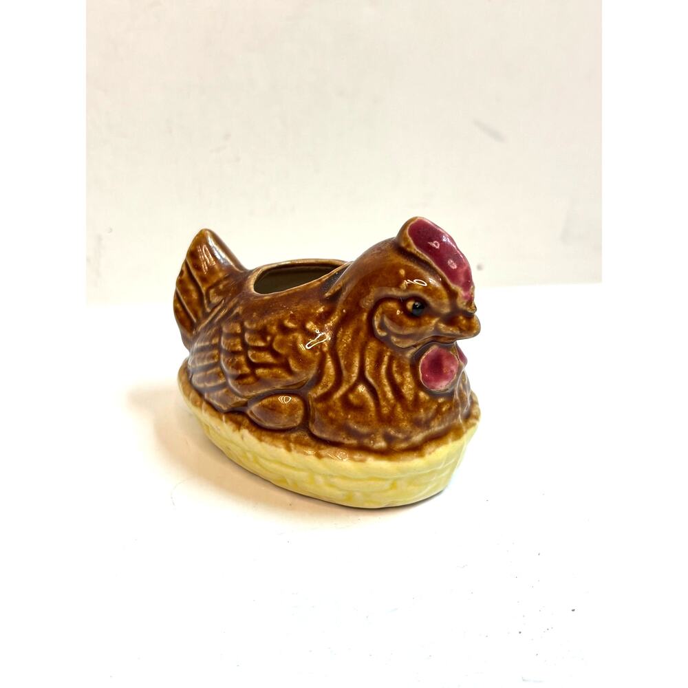 Vintage Japan Ceramic Chicken Toothpick Holder Farmhouse Cottagecore